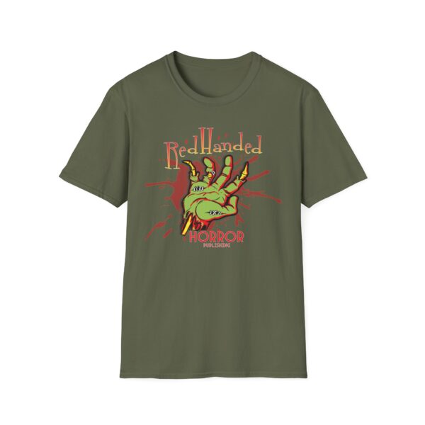 Zombie Logo Red Handed Horror Unisex Softstyle T-Shirt - Image 4