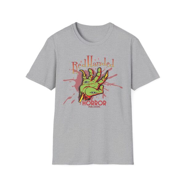 Zombie Logo Red Handed Horror Unisex Softstyle T-Shirt - Image 2