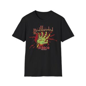 Horror Hand T-Shirt — "Red Handed" Graphic Tee (Zombie Green, Blood Splatter)