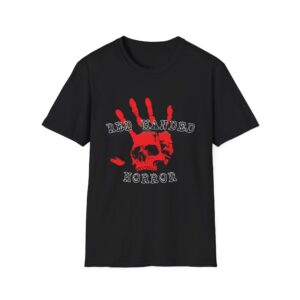 Horror T-Shirt — Red Handprint Skull "Red Handed Horror" Graphic Tee